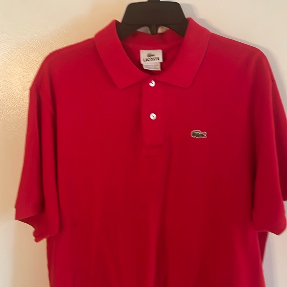 Lacoste polo size 7 red